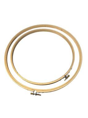 Embroidery Hoops 10" & 12" Bamboo Circular Frame Set For Sewing & Crafts NEW